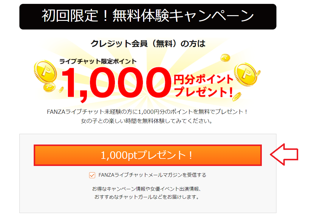 FANZAライブチャットチャットの使い方2