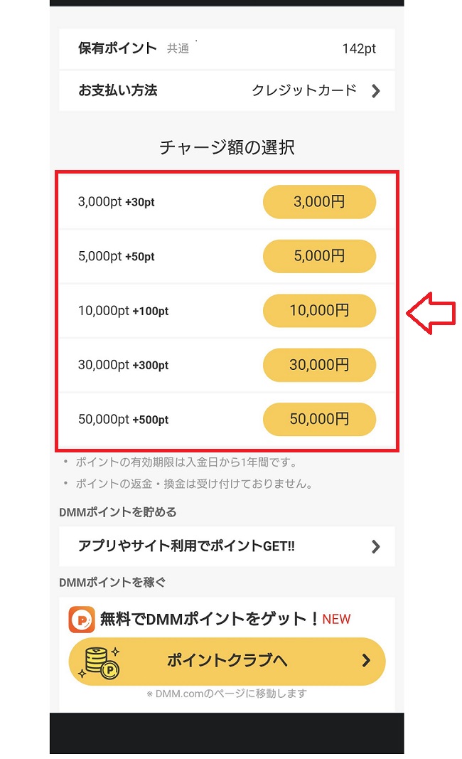 FANZAライブチャットチャットのチャージ方法4