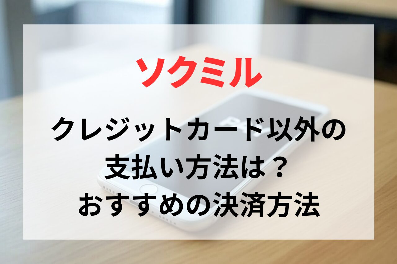 SOKMIL（ソクミル）でクレジットカード以外の支払い方法は？おすすめの決済方法も紹介